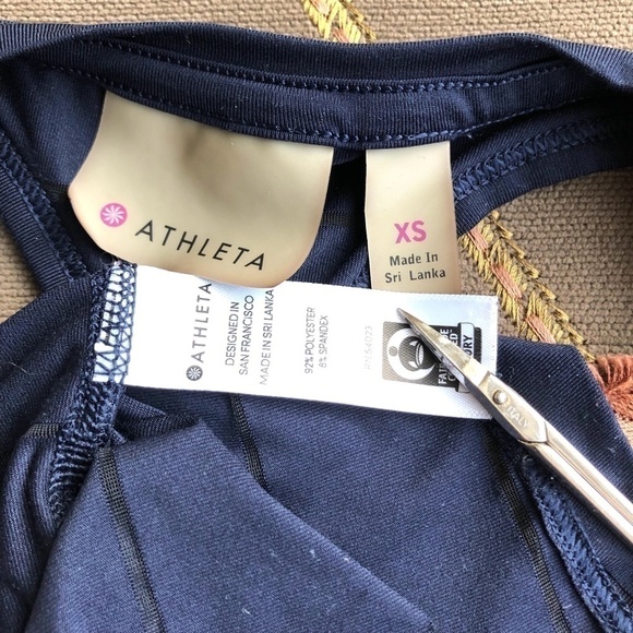 Athleta Tank Top Racerback Navy (S) - Picture 5 of 7